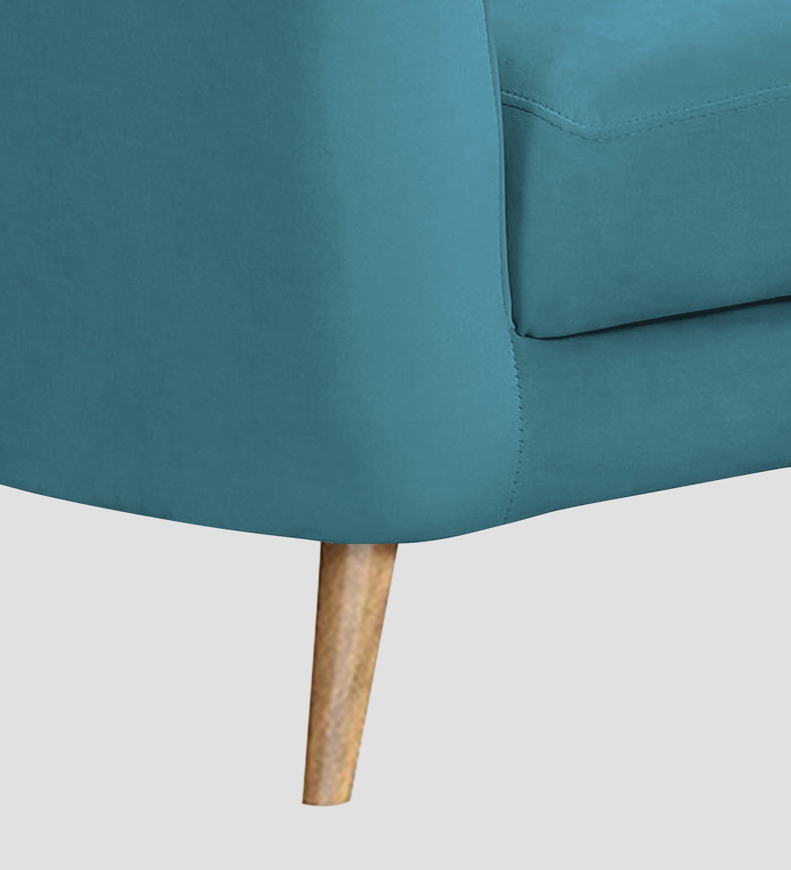 Nancy Velvet 1 Seater Sofa in Aqua Blue Colour