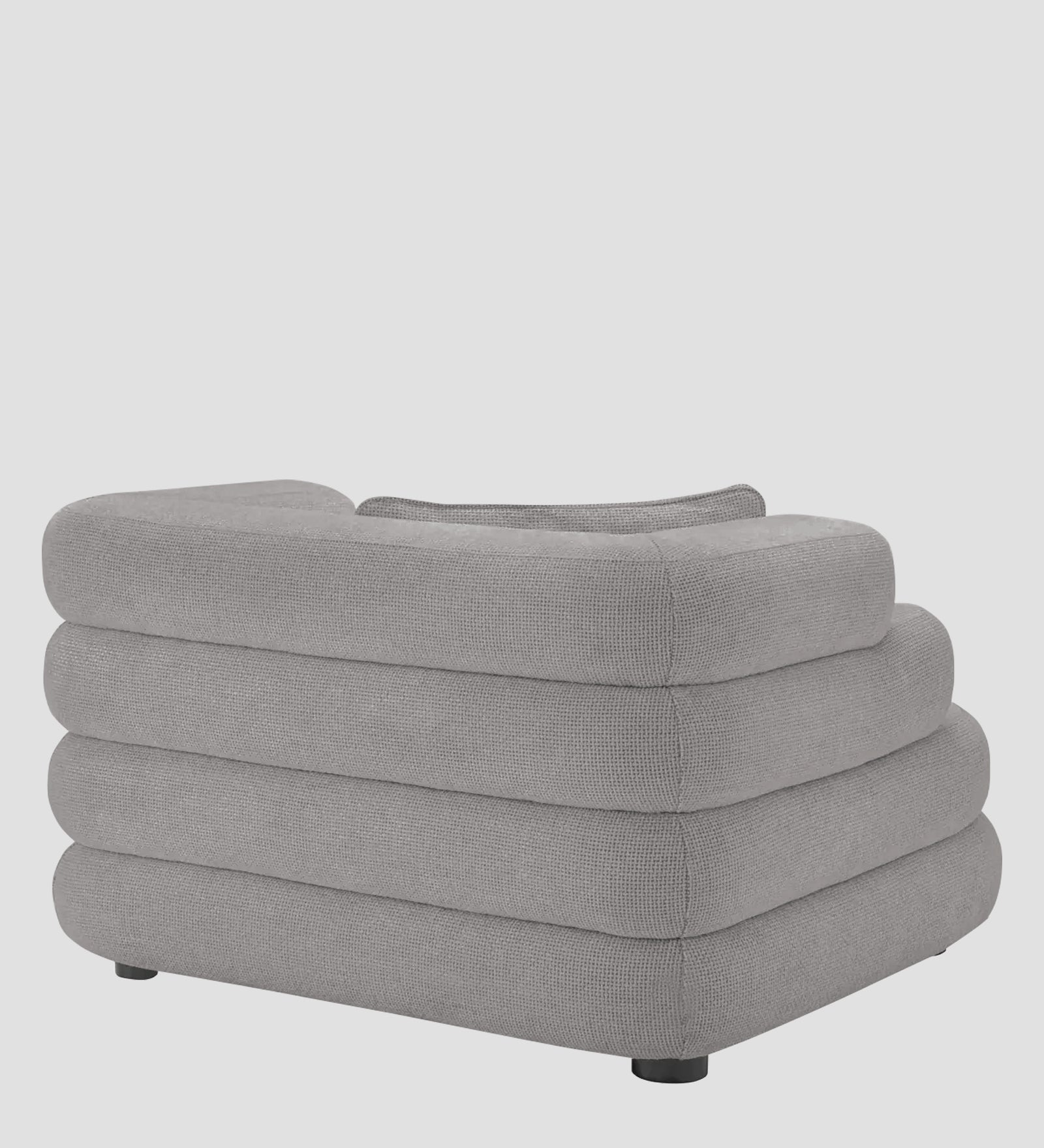 Wener Fabric 1 Seater Sofa in Silver Grey Colour