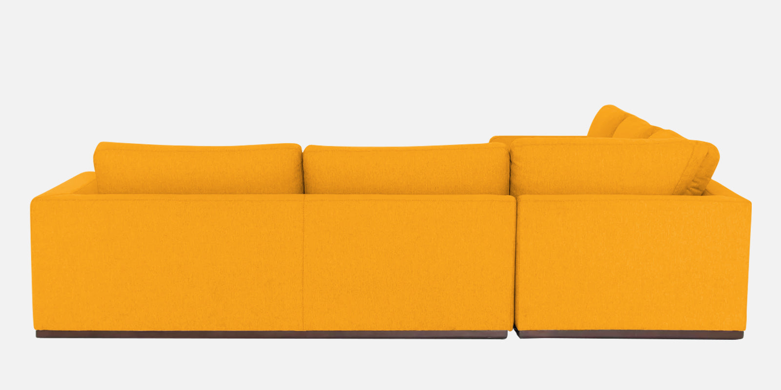 Freedom Velvet 6 Seater RHS Sectional Sofa In Safforn Yellow Colour