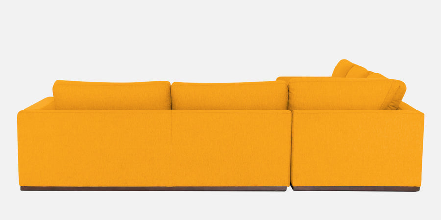 Freedom Velvet 6 Seater Rhs Corner Sofa In Safforn Yellow Colour With Ottoman - Febonic Living