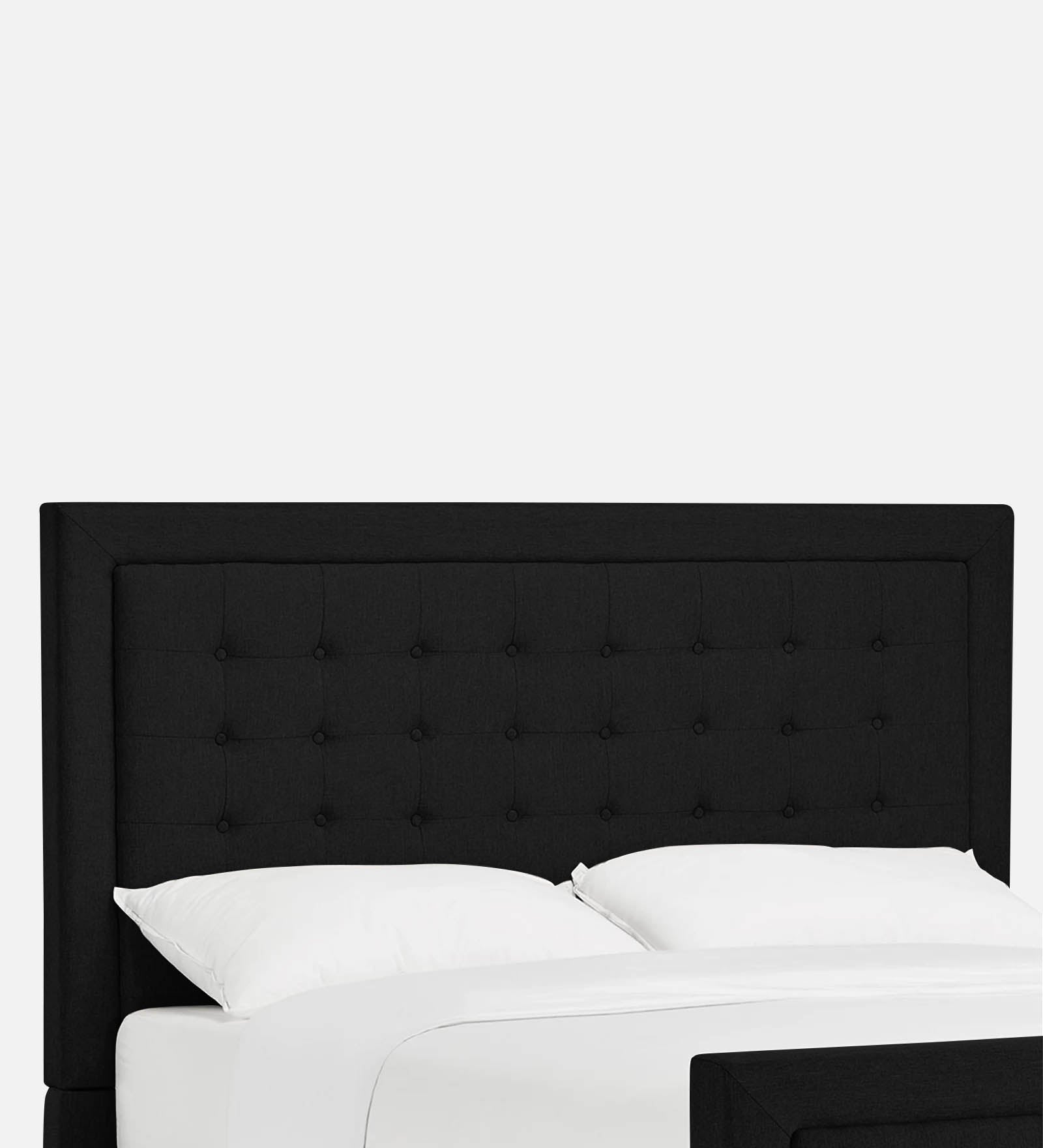 Kaster Fabric Queen Size Bed In Zed Black Colour