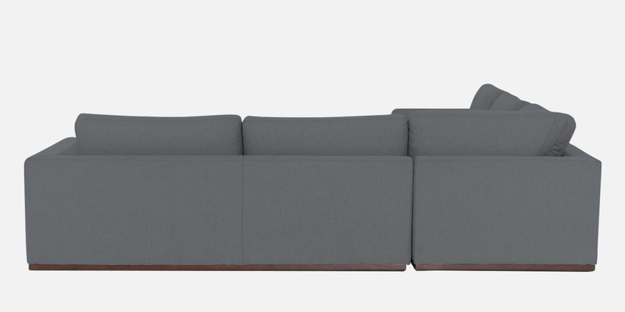 Freedom Velvet 6 Seater Rhs Corner Sofa In Pubble Grey Colour With Ottoman - Febonic Living