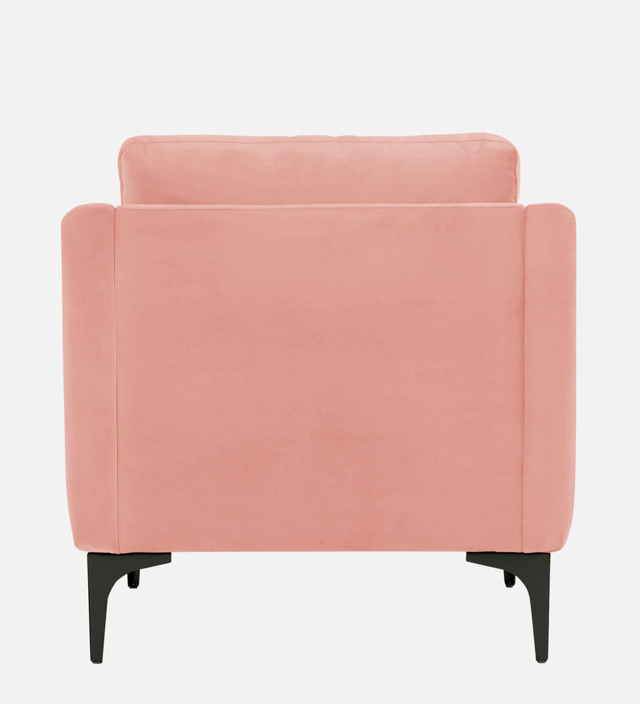 Haru Velvet 1 Seater Sofa In Blush Pink Colour - Febonic Living