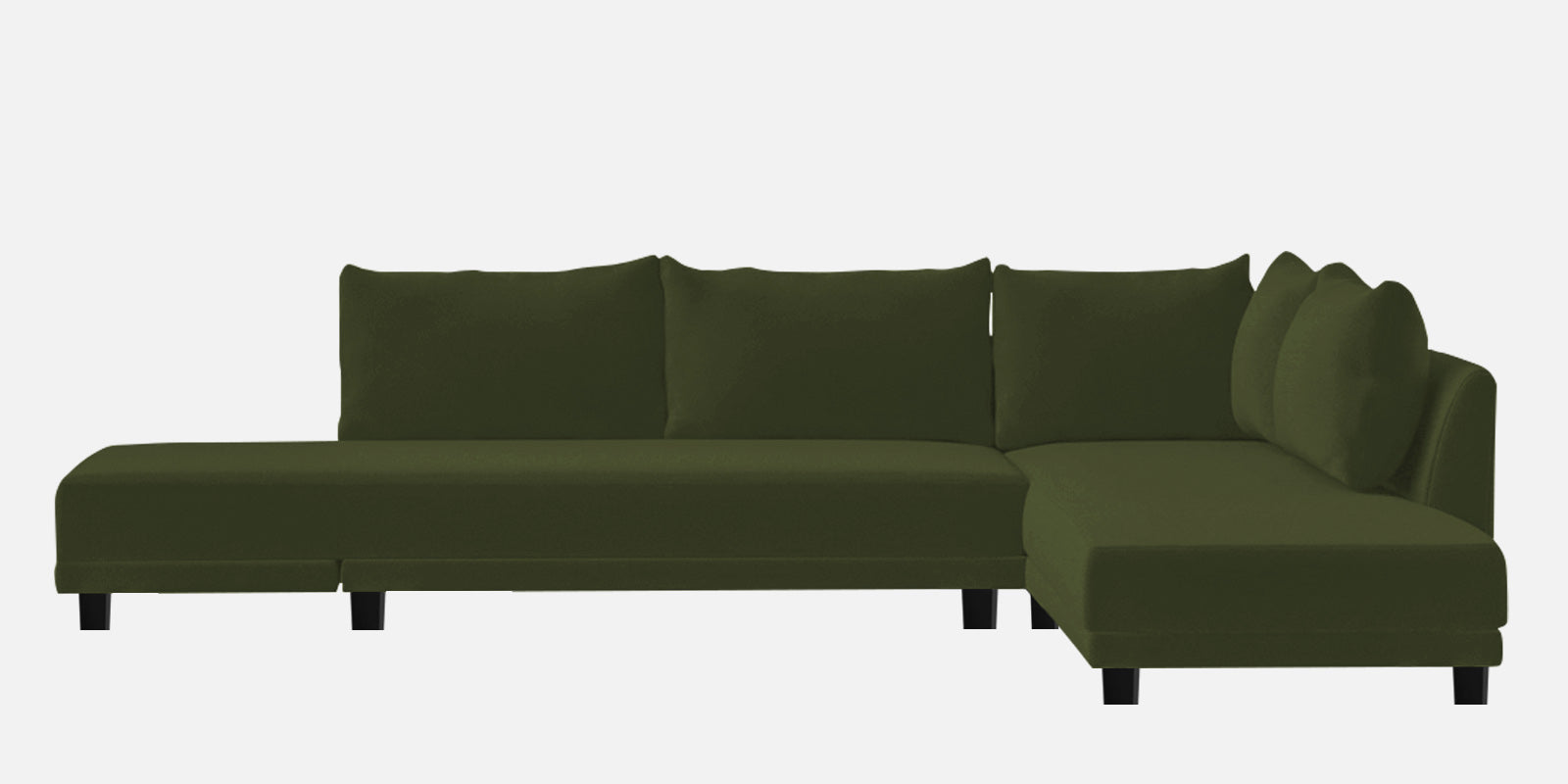 Ira Fabric LHS 6 Seater Sofa Cum Bed In Olive Green Colour