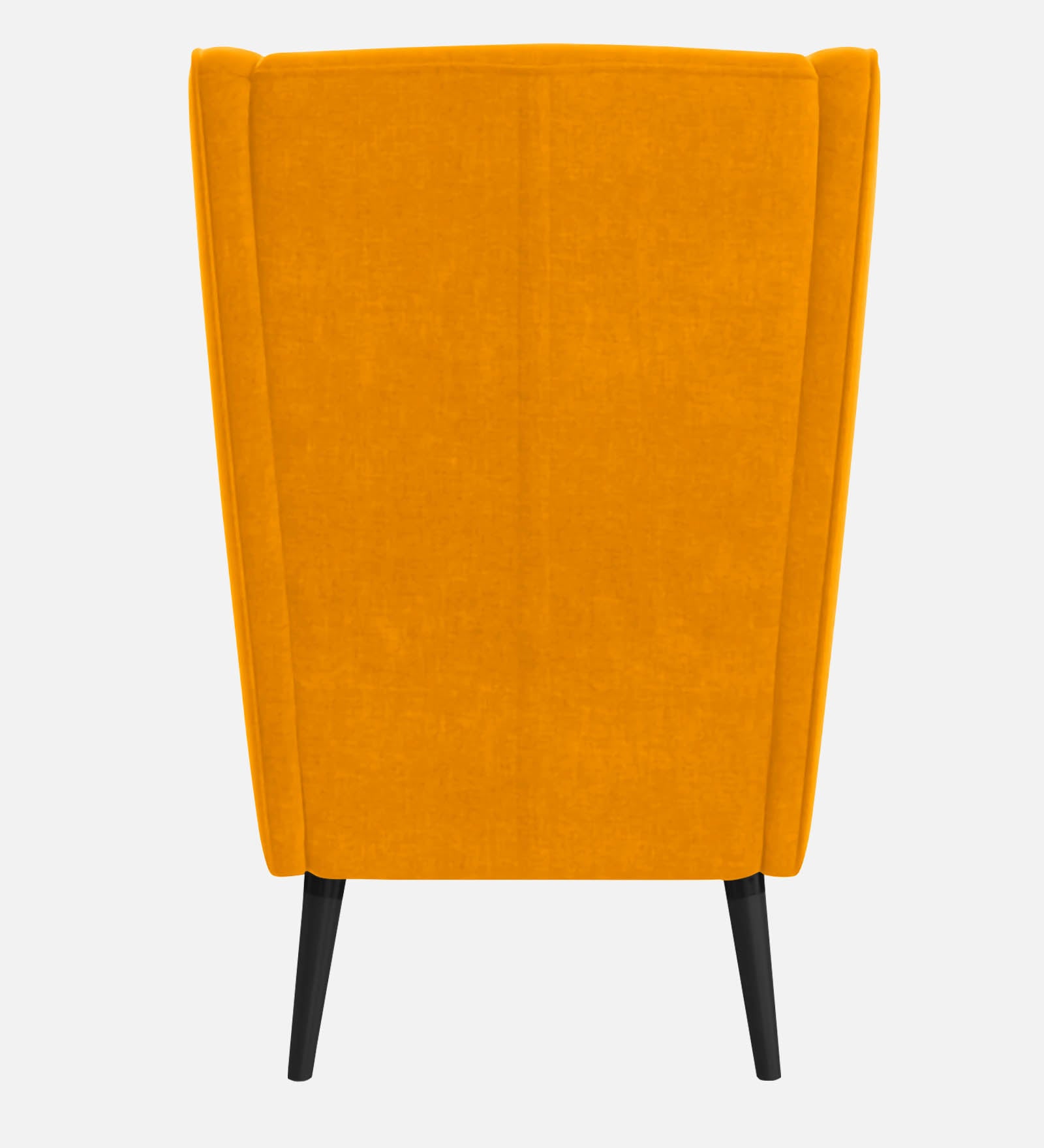 Niya Velvet Wing Chair in Safforn Yellow Colour