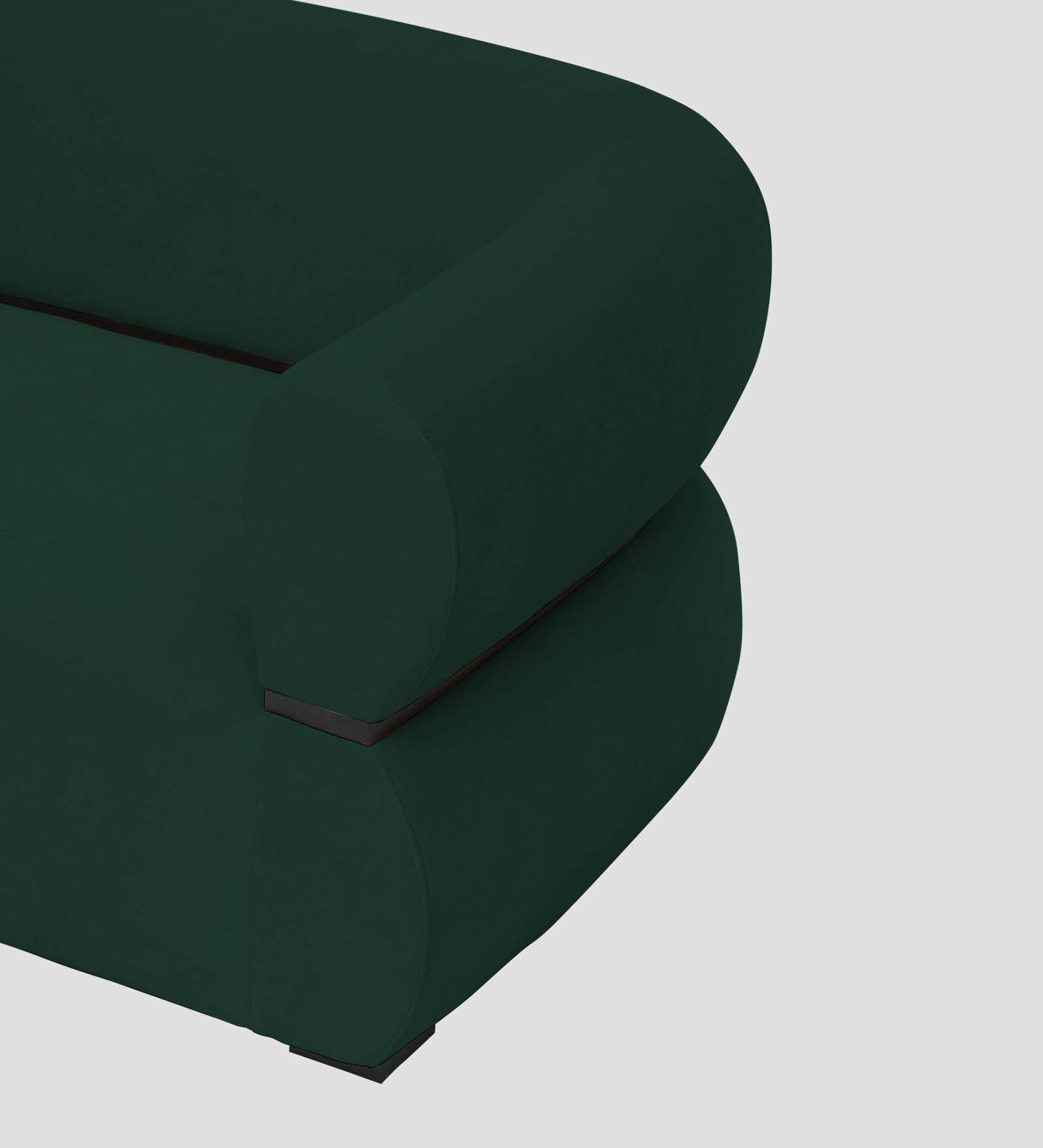 Kula Velvet 1 Seater Sofa In Forest Green Colour