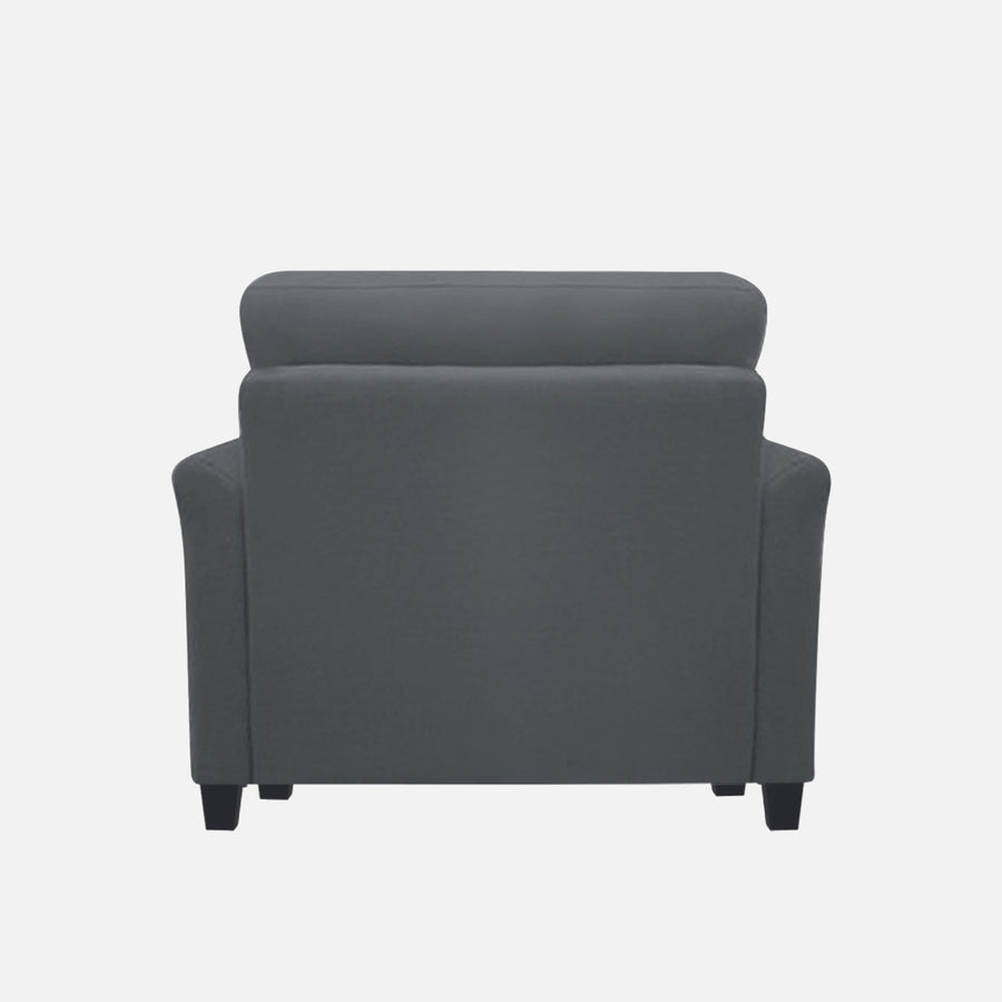 Daroo Velvet 1 Seater Sofa In Pubble Grey Colour - Febonic Living