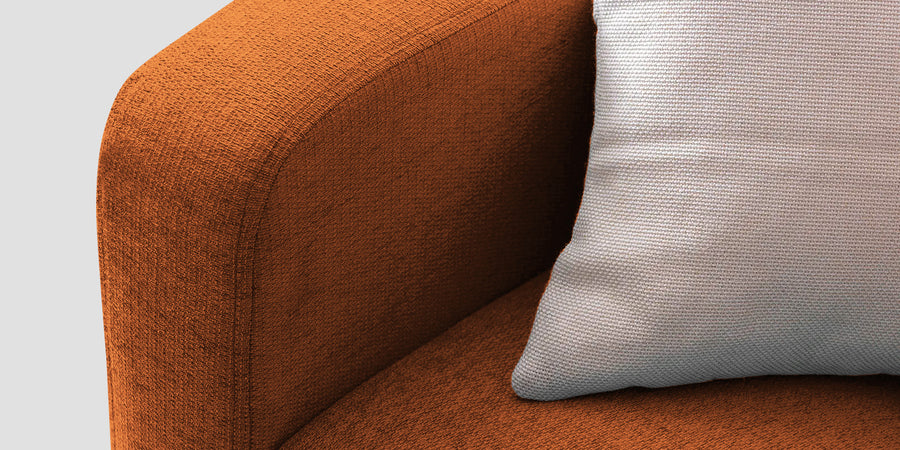 Noha Fabric 2 Seater Sofa In Vivid Orange Colour - Febonic Living
