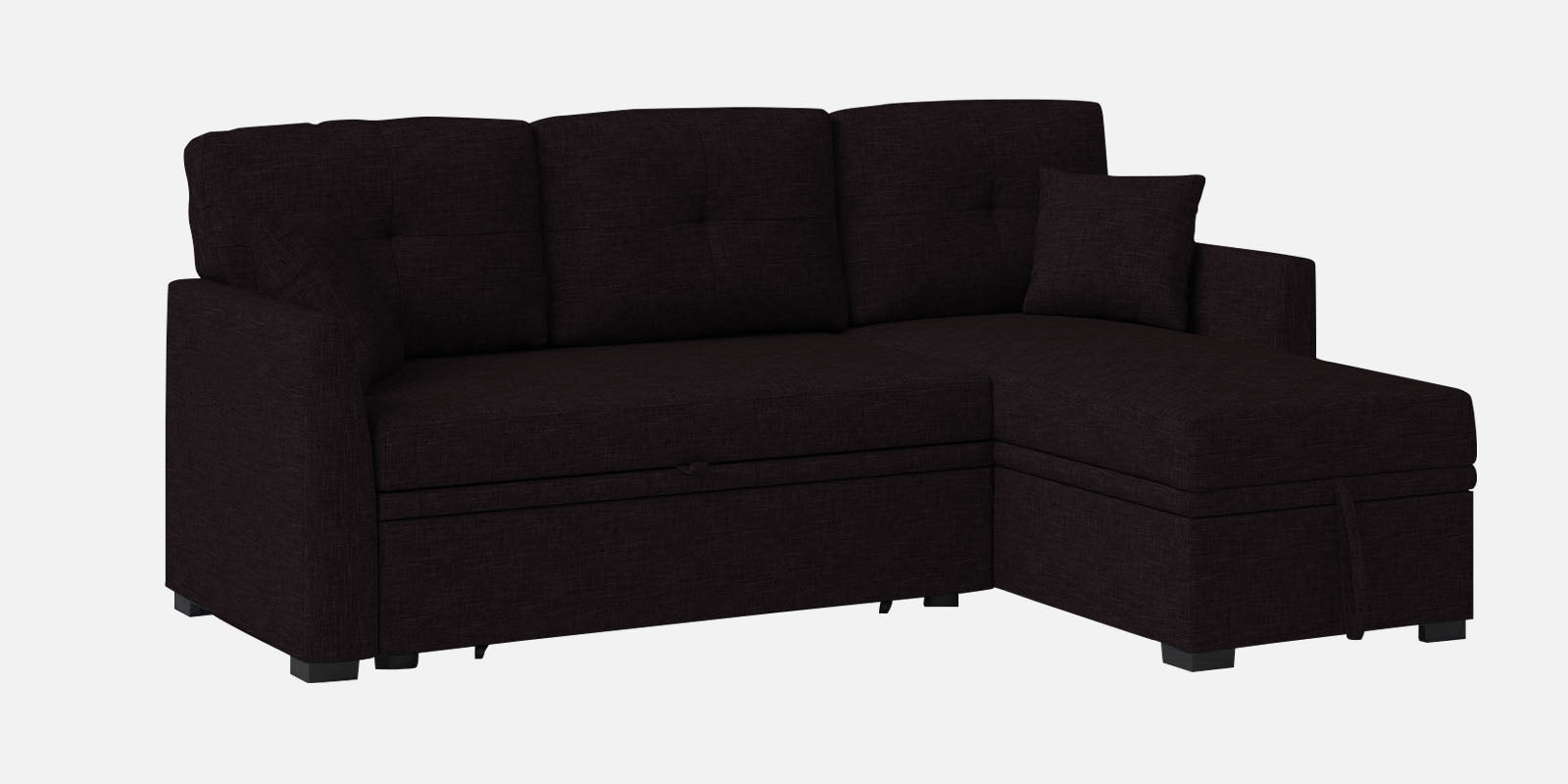 Jody Fabric 3 Seater Pull Out Sofa Cum Bed In Cara Brown Colour