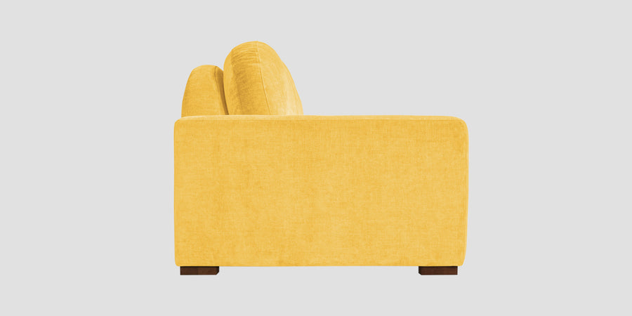 Dara Fabric 3 Seater Sofa In Bold Yellow Colour - Febonic Living