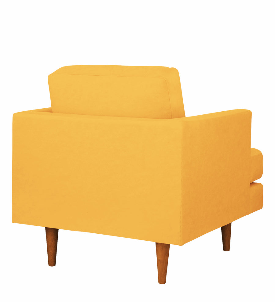 Motra Velvet 1 Seater Sofa In Turmeric Yellow Colour - Febonic Living