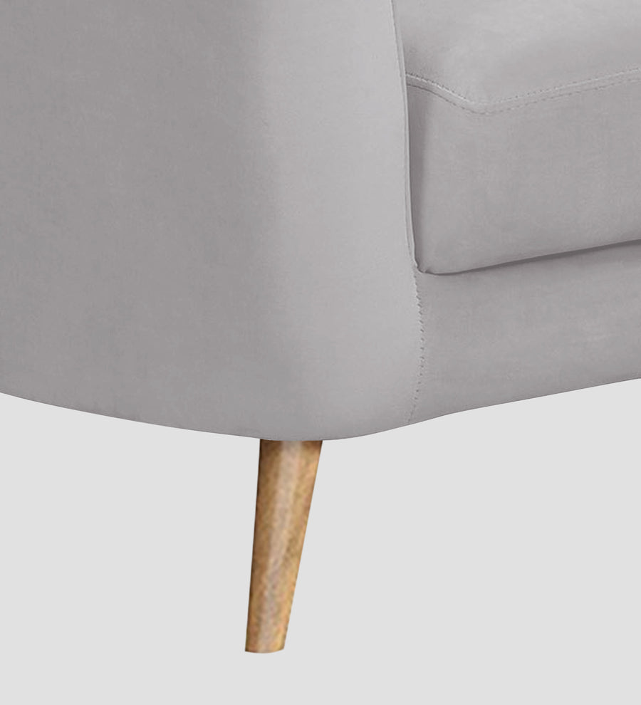 Kaylee Velvet 1 Seater Sofa In Concrete Grey Colour - Febonic Living