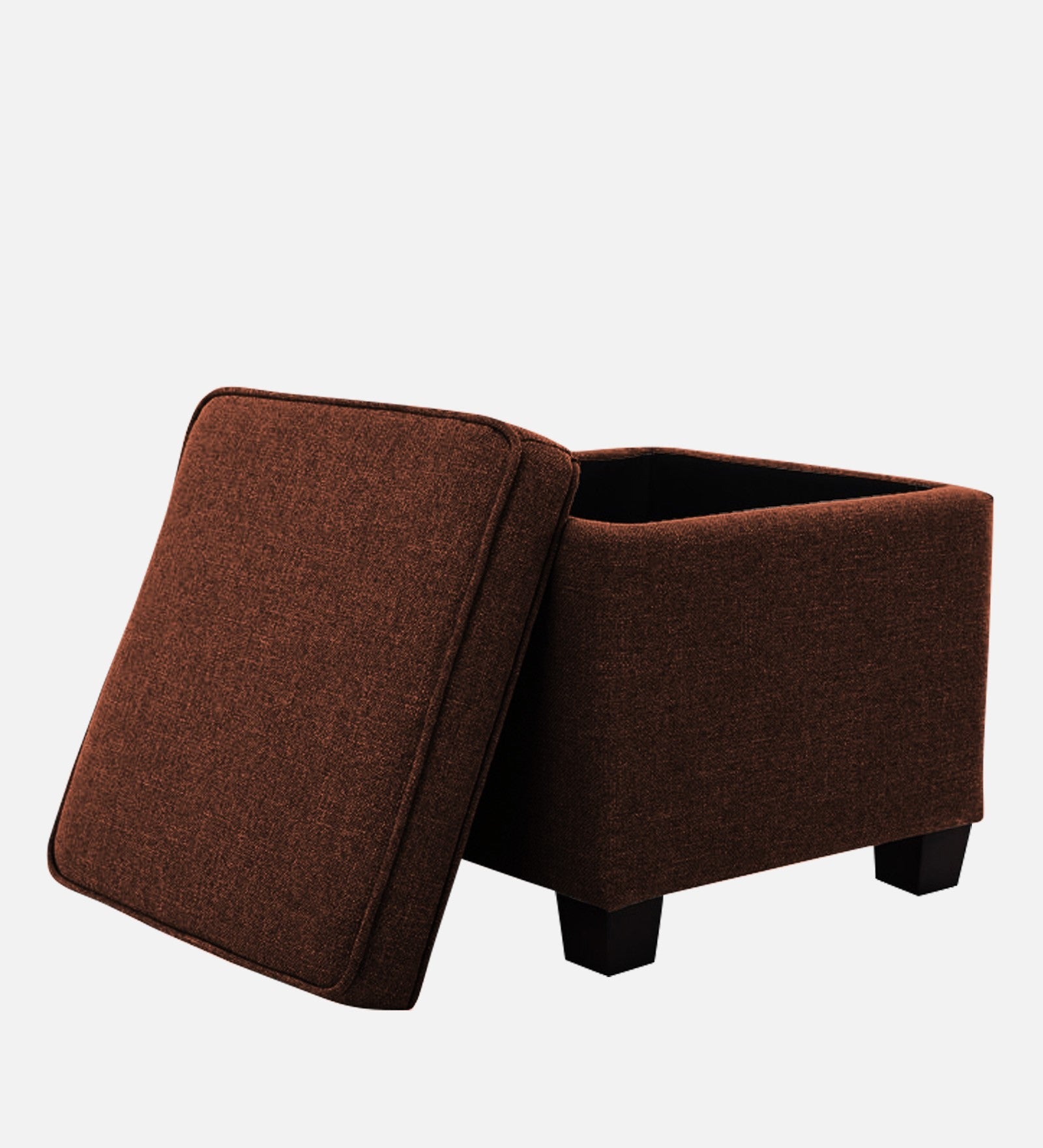 Sudan Fabric Storage Ottoman in Coffee Brown Colour