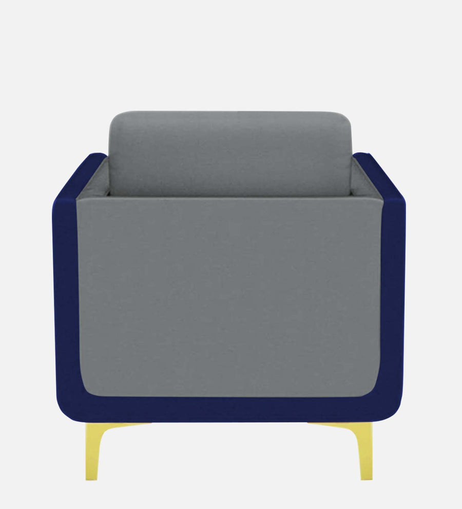 Visky Velvet 1 Seater Sofa In Pearl Grey And Indigo Blue Colour - Febonic Living