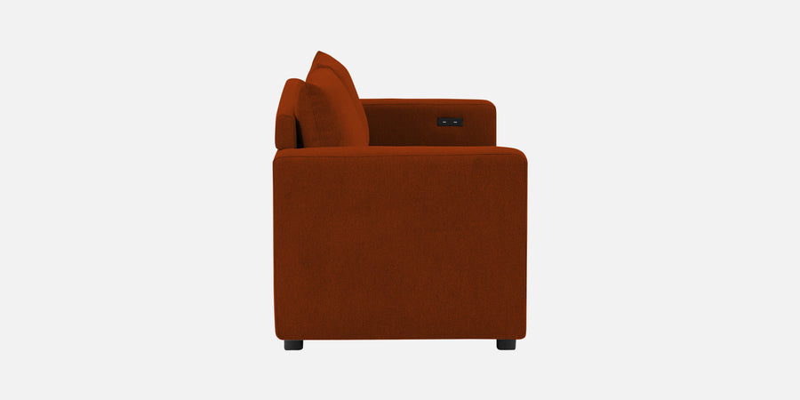 Roman Fabric 3 Seater Foldable Sofa Cum Bed In Burnt Orange Colour With Usb Port - Febonic Living