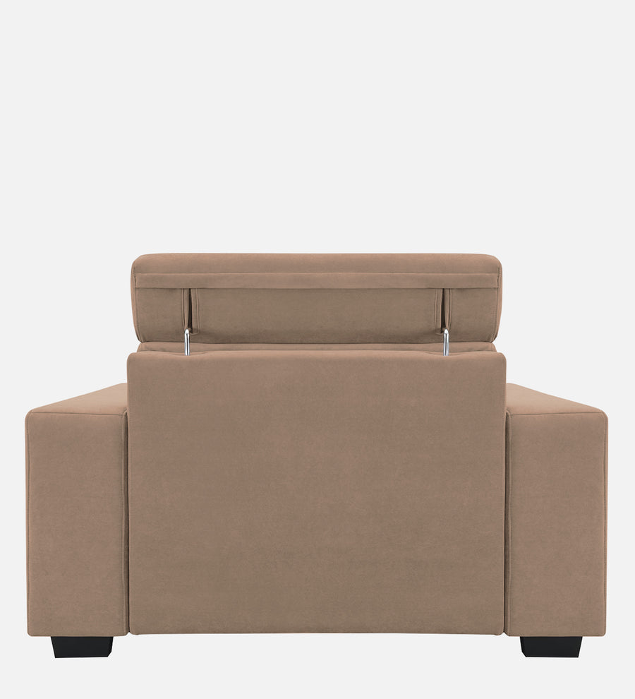 Hiro Fabric 1 Seater Sofa In Wheat Beige Colour - Febonic Living