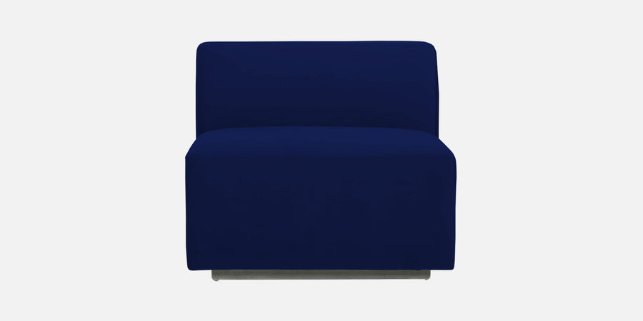 Bufa Velvet Rhs Sectional Sofa In Dark Blue Colour With Ottoman - Febonic Living