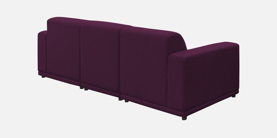 Adam Fabric Rhs Sectional Sofa 3 Ottoman Lounger In Greek Purple Colour - Febonic Living