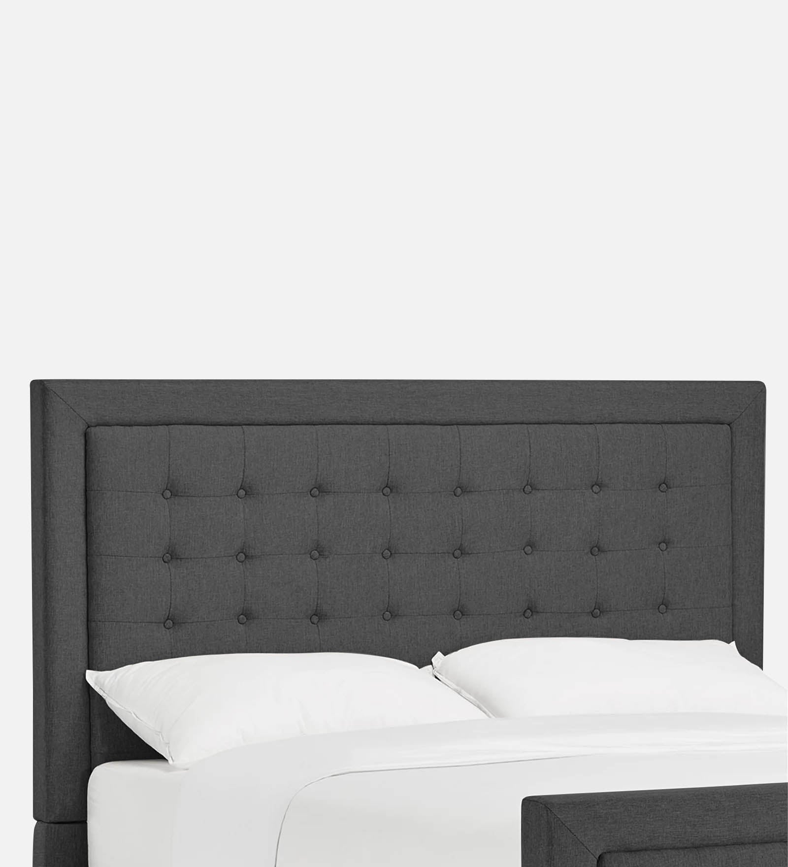 Kaster Fabric Queen Size Bed In Charcoal Grey Colour