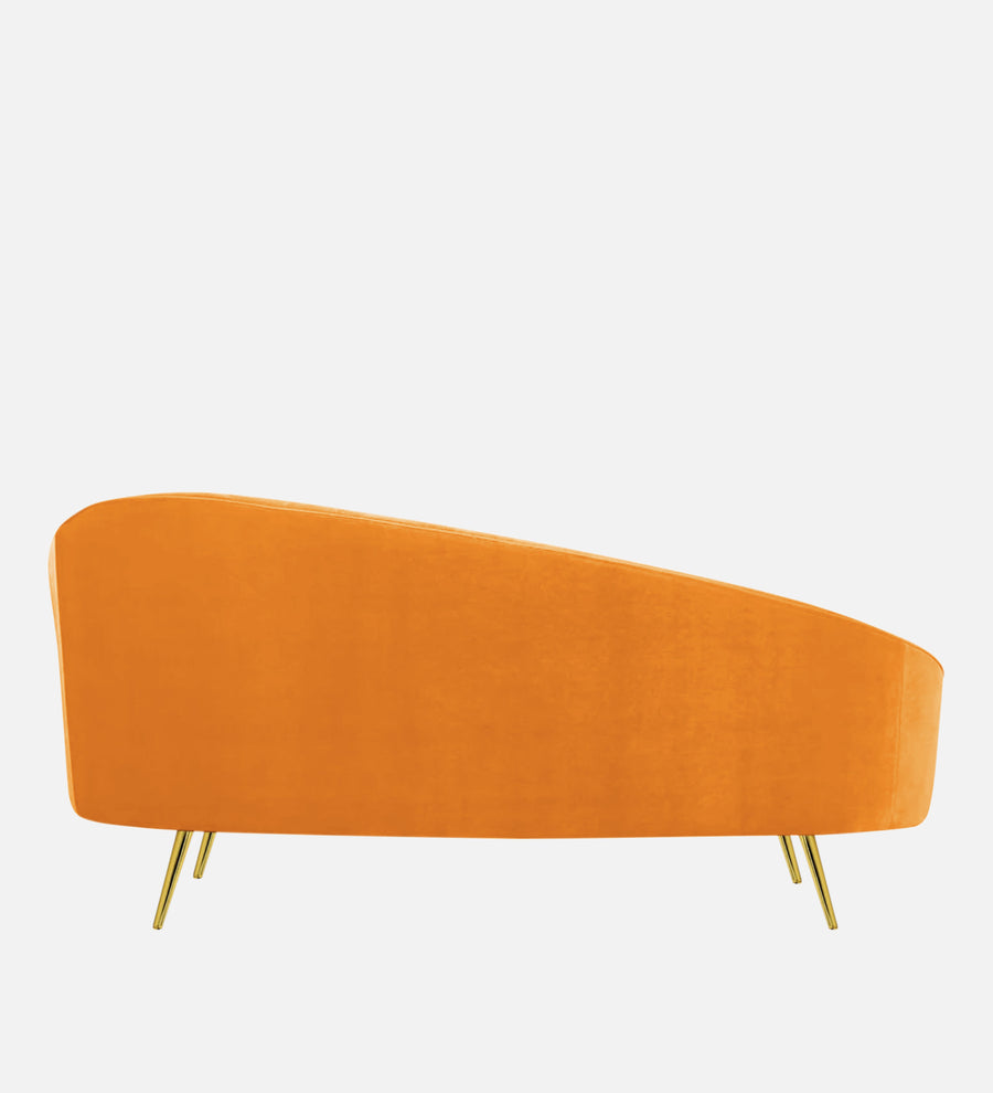 Cely Velvet Lhs Chaise Lounger In Tangerine Orange Colour - Febonic Living
