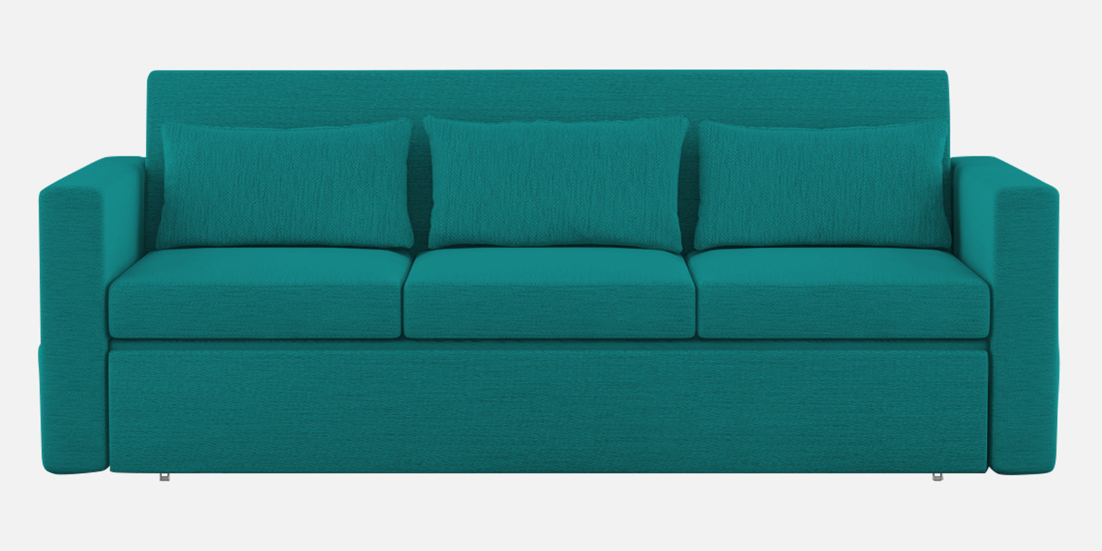 River Fabric 3 Seater Pull Out Sofa Cum Bed In Sea Green Colour