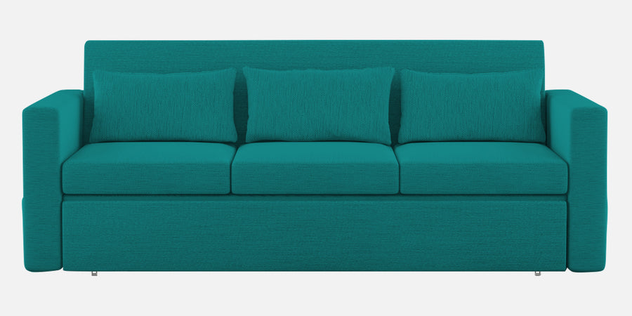 River Fabric 3 Seater Pull Out Sofa Cum Bed In Sea Green Colour - Febonic Living