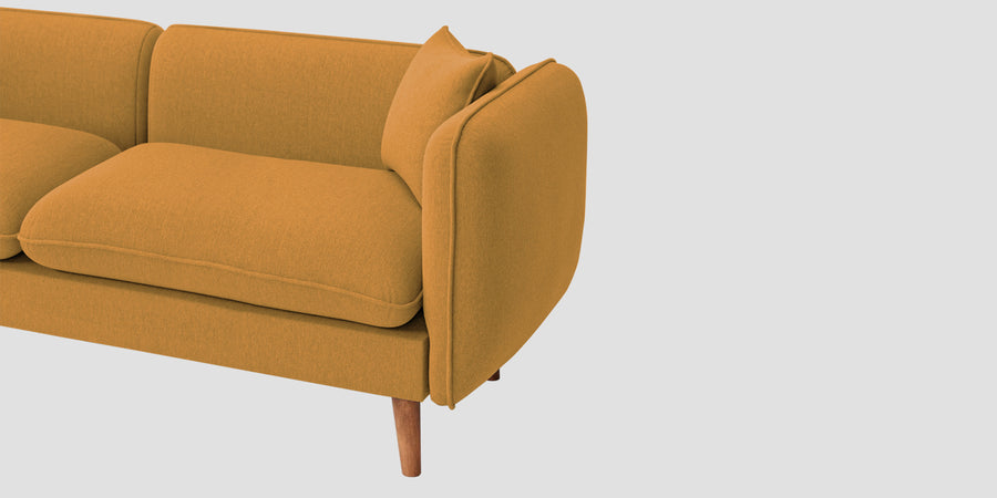 Reva Fabric 2 Seater Sofa In Corn Yellow Colour - Febonic Living
