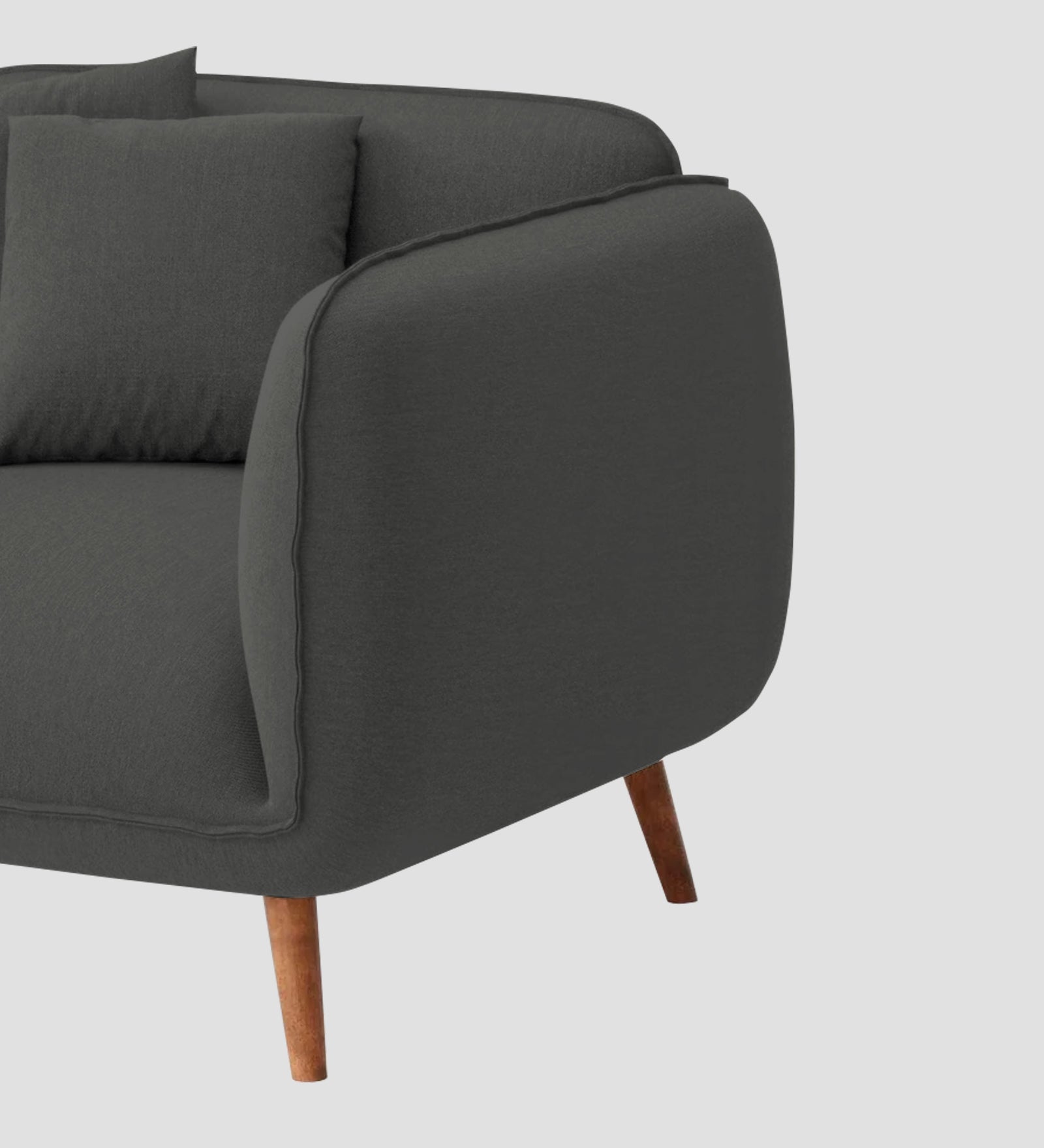 Zia Fabric 1 Seater Sofa In Stone Grey Colour