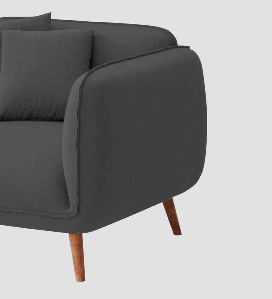 Zia Fabric 1 Seater Sofa In Stone Grey Colour - Febonic Living