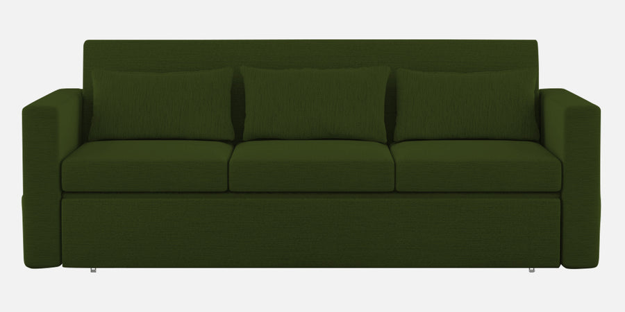 River Fabric 3 Seater Pull Out Sofa Cum Bed In Olive Green Colour - Febonic Living