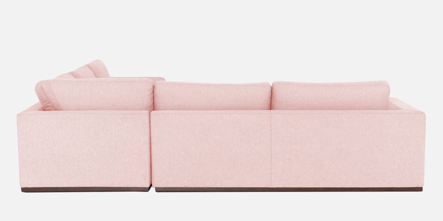 Freedom Velvet 6 Seater Lhs Corner Sofa In Millennial Pink Colour With Ottoman - Febonic Living