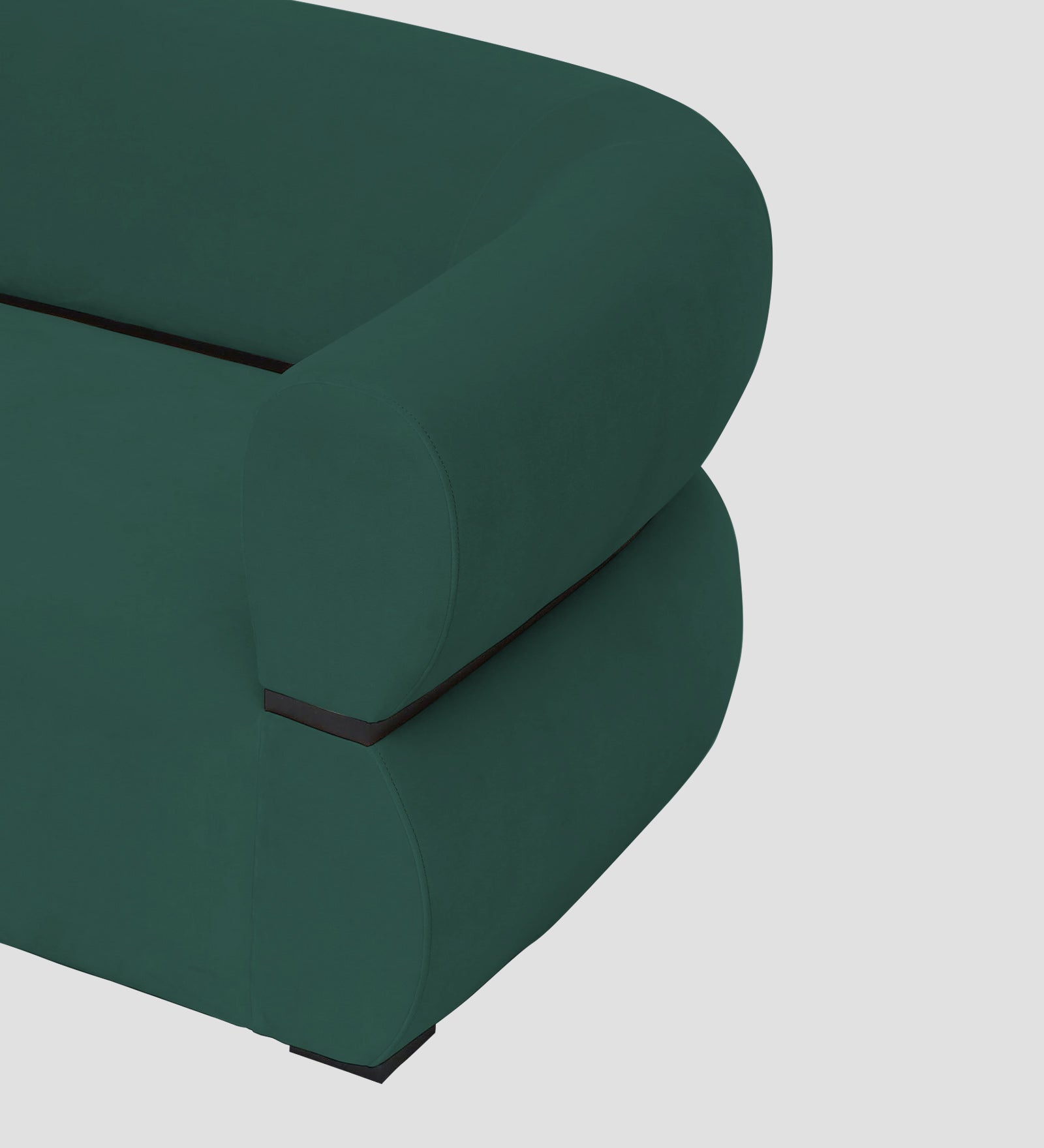 Kula Velvet 1 Seater Sofa In Amazon Green Colour