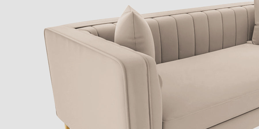 Saban Velvet 2 Seater Sofa In Camel Beige Colour - Febonic Living