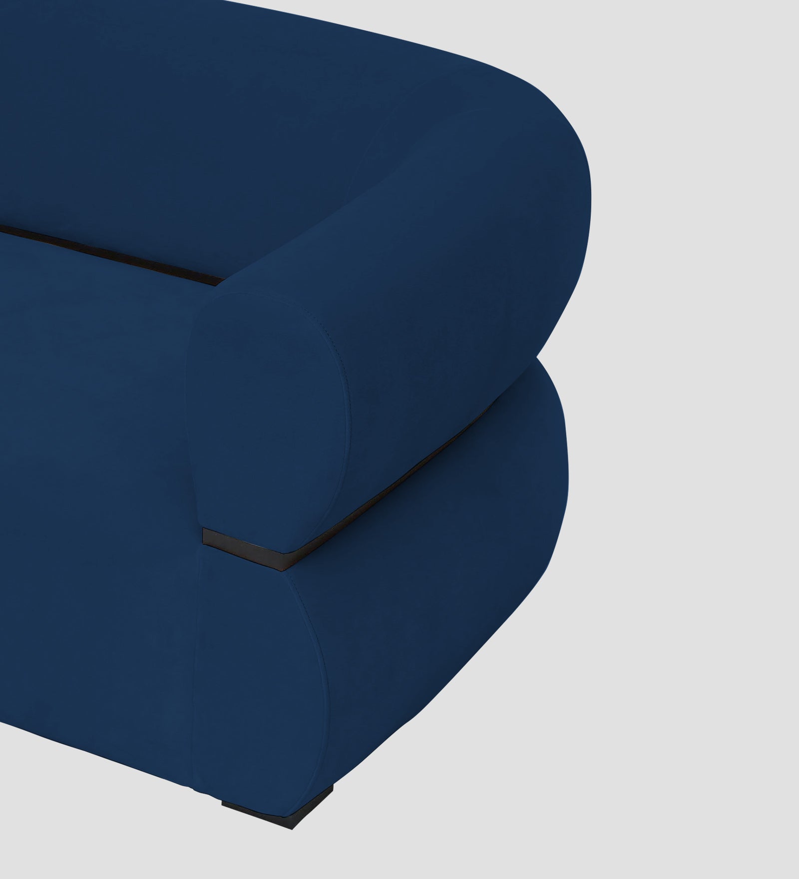 Kula Velvet 1 Seater Sofa In Imperial Blue Colour