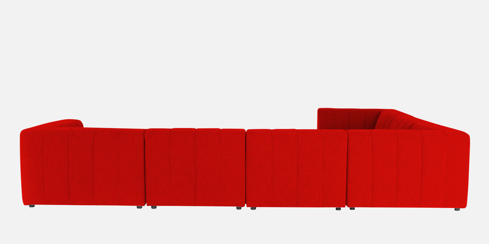 Damo Fabric LHS 8 Seater Sectional Sofa In Ruby Red Colour