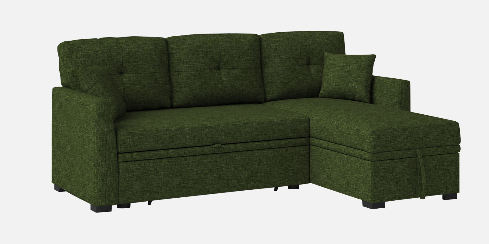 Jody Fabric 3 Seater Pull Out Sofa Cum Bed In Light Green Colour