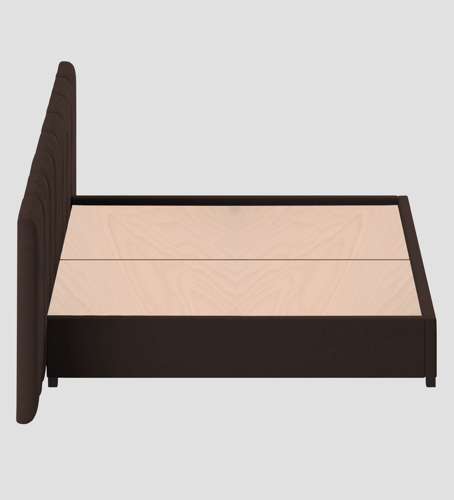Nora Fabric Upholstered King Size Bed In Coffee Brown Colour With Box Storage - Febonic Living