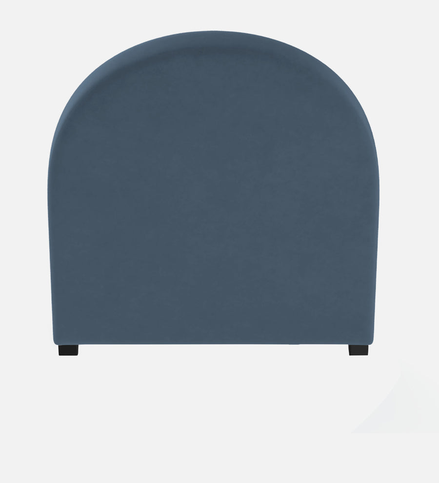 Maro Velvet Upholstered Single Size Bed In Oxford Blue Colour - Febonic Living