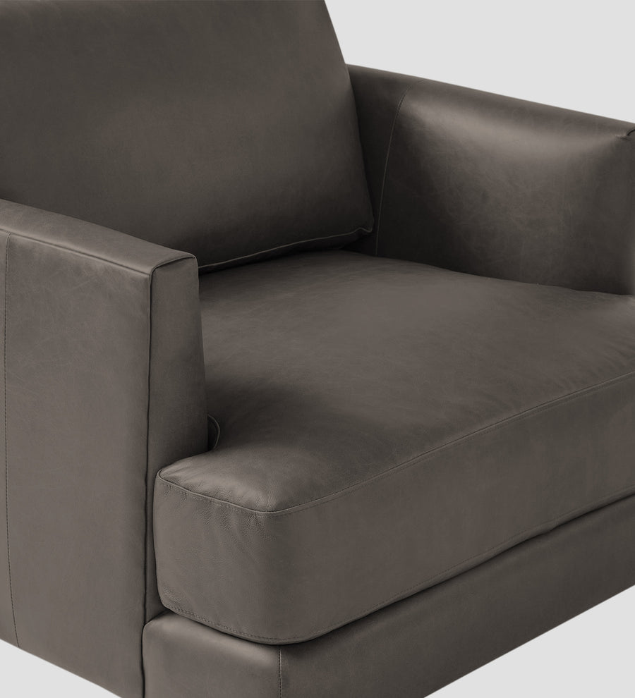 Sterio Leatherette 1 Seater Sofa In Shark Grey Colour - Febonic Living