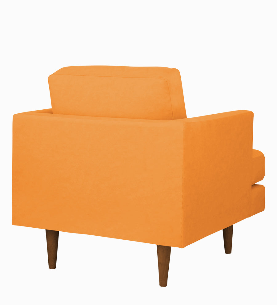 Motra Velvet 1 Seater Sofa In Tangerine Orange Colour - Febonic Living