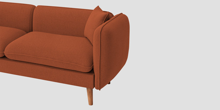 Reva Fabric 2 Seater Sofa In Royal Orange Colour - Febonic Living