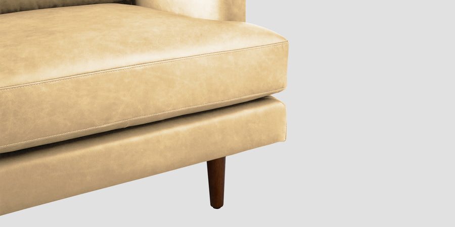 Sterio Leatherette 3 Seater Sofa In Peach Beige Colour - Febonic Living