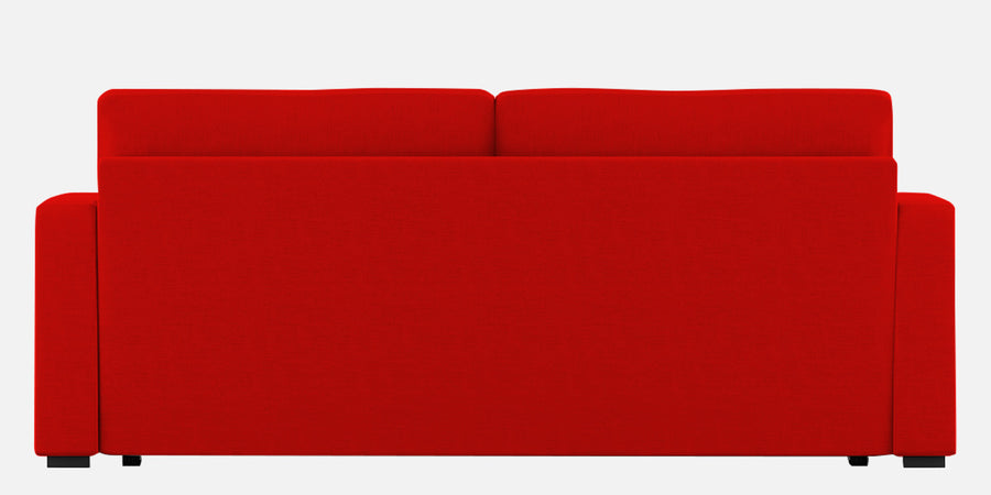 Rocky Fabric 3 Seater Pull Out Sofa Cum Bed In Ruby Red Colour With Storage - Febonic Living