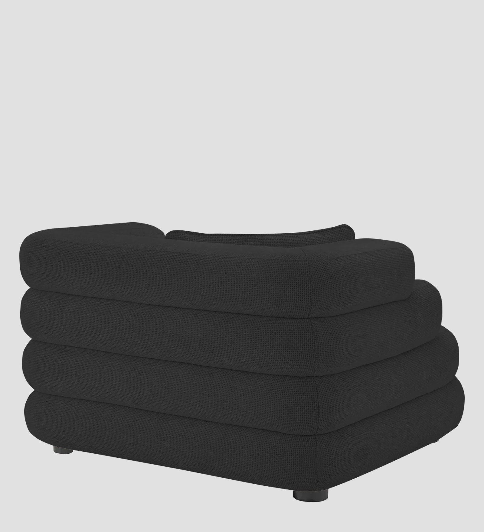 Wener Fabric 1 Seater Sofa in Bitter Black Colour