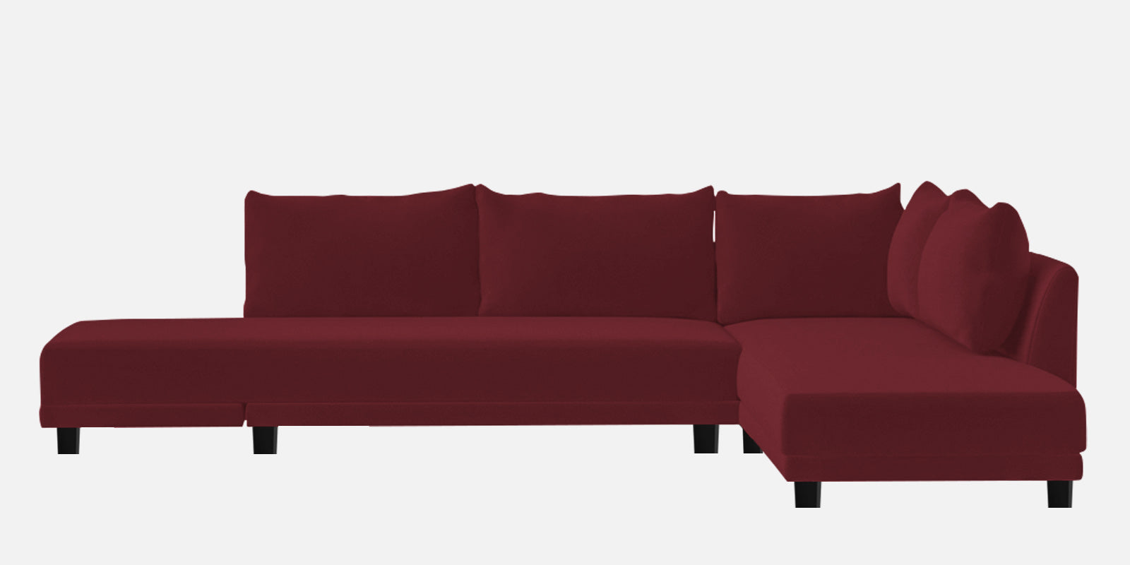 Ira Fabric LHS 6 Seater Sofa Cum Bed In Blood Maroon Colour