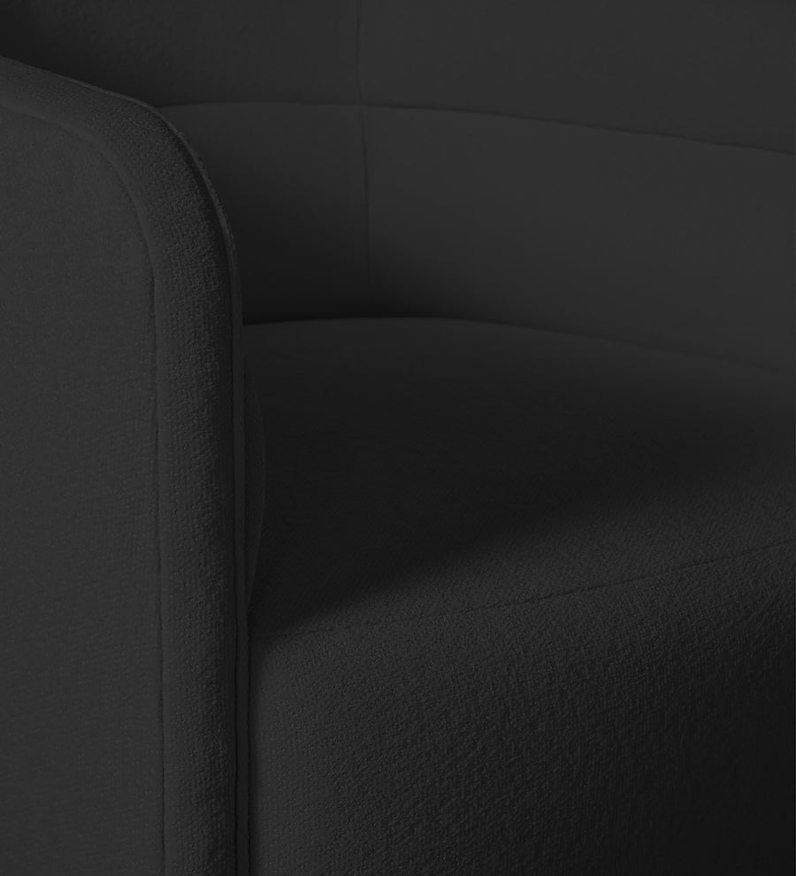 Ria Fabric Swivel Chair In Bitter Black Colour - Febonic Living