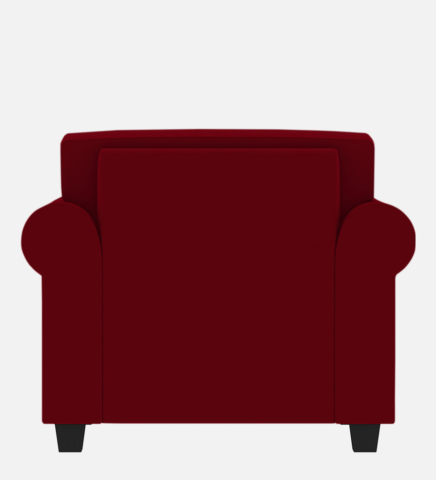 Numonk Velvet 1 Seater Sofa In Cherry Red Colour - Febonic Living
