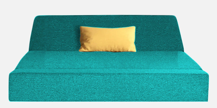 Fleepy Fabric 2 Seater Foldable Sofa Cum Bed In Sea Green Colour - Febonic Living