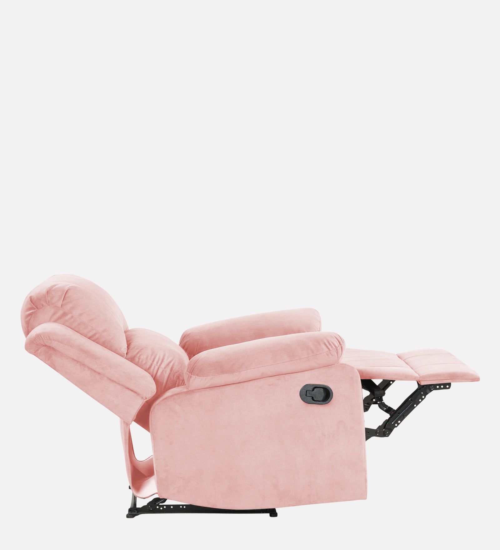 Henry Velvet Manual 1 Seater Recliner In Millennial Pink Colour