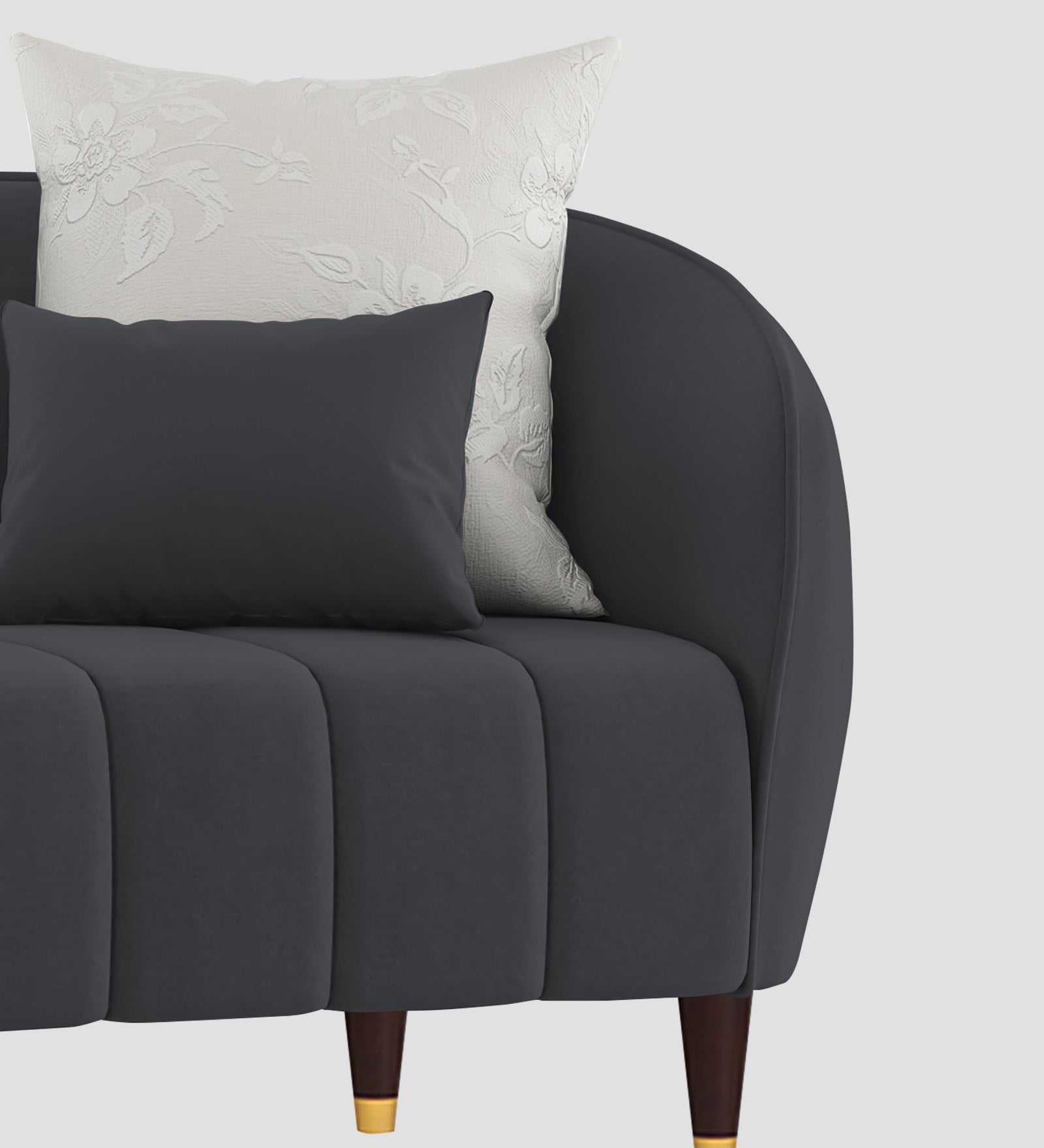 Hairo Velvet 1 Seater Sofa In  Davy Grey Colour - Febonic Living